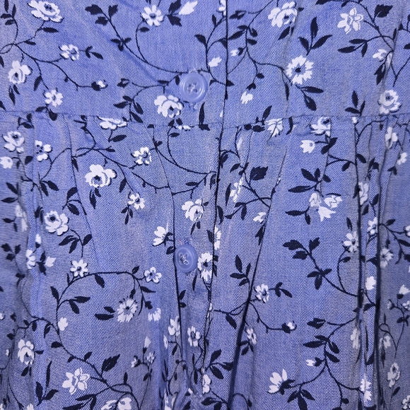 Janie and Jack Light Blue Floral Blouse - Picture 5 of 9